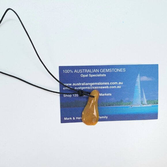 Australian natural boulder opal pendant with leather necklace - Picture 10 of 11